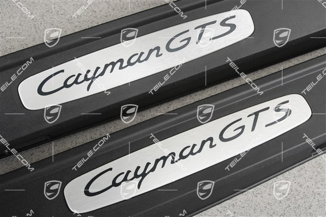Blenden/Einstiegleisten, ohne Beleuchtung, Edelstahl, "Cayman GTS", Satz, L+R