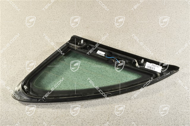 Side window with moulding, aluminium package Chrome look, heated, L