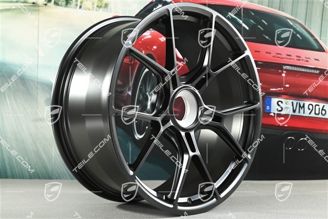 20+21 -inch GT3 wheel rim set, 9,5J x 20 ET46 + 12J x 21 ET45, black satin mat