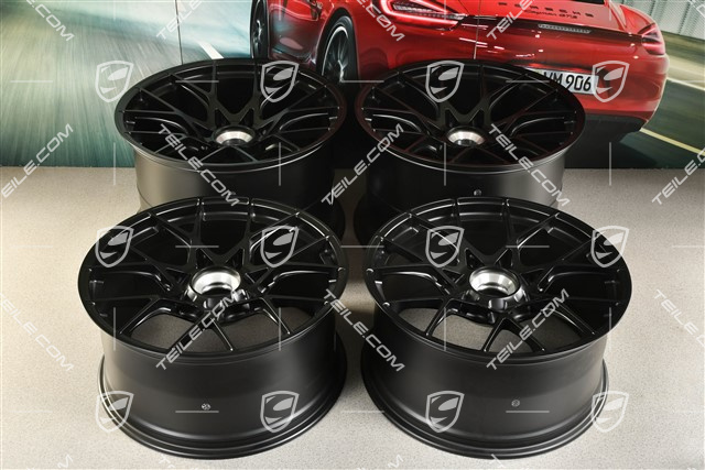 20"+21" GT3RS Felgen Satz, 10J x 20 ET45 + 13J x 21 ET31, schwarz seidenmatt