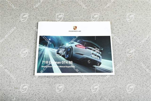 Porsche 718 GT4RS Driver's Manual - Handbuch/Bedienungsanleitung, Englisch