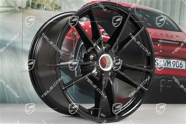 19+20" komplet felg Carrera, felgi: przednie 8,5J x 19 ET52 + tylne 11J x 20 ET66, czarny wysoki połysk