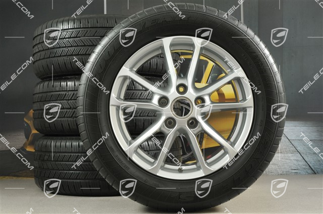 18" Ganzjjahresräder Satz, Cayenne Facelift 2014-> Felgen 8J x 18 ET53 + NEUE GoodYear Eagle LS2 Ganzjahres Reifen 255/55 R18, RDK-Sensoren