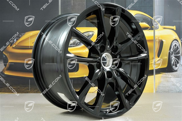 19" wheel rim set Panamera S, 9J x 19 ET64 + 10,5J x 19 ET62, black high-gloss