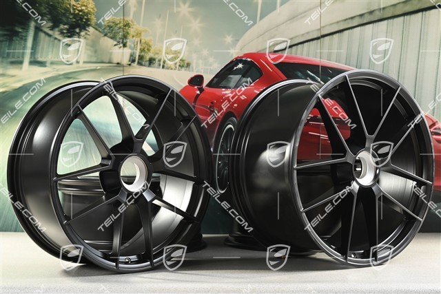 20+21"Carrera GTS, 8,5J x 20 ET50 + 11J x 21 ET82, czarny satynowy półmat