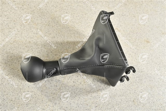 Spyder RS, Wählhebel / Schaltknopf mit Schaltmanschette Leder, PDK, Schwarz