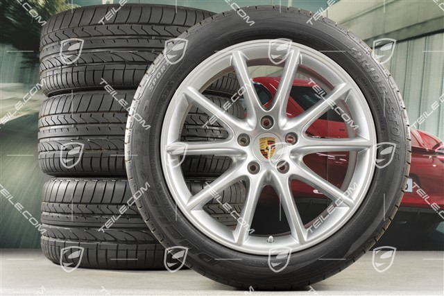 20" Cayenne Coupé Design Sommerräder Satz, Felgen 9J x 20 ET50 + 10,5J x 20 ET55 + Bridgestone Dueler H/P Sport Sommerreifen 275/45 R20 + 305/40 R20, mit RDK-Sensoren