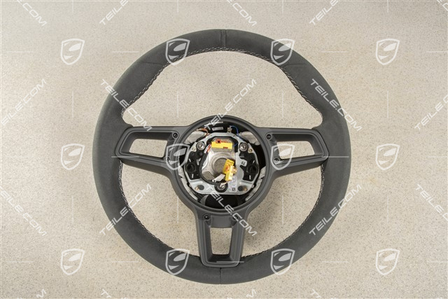 Kierownica sportowa GT, Alcantara, czarna/srebrna