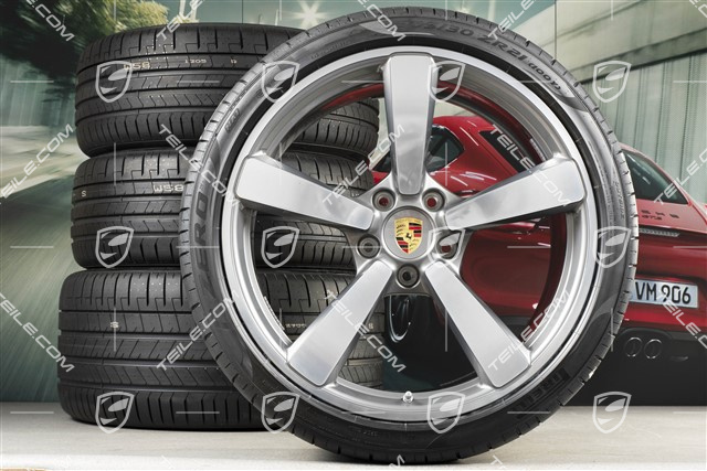 20"+21" Carrera Exclusive Design Sommerräder Satz, Felgen 8,5J x 20 ET53 + 11,5J x 21 ET67 + Goodyear Sommerreifen 245/35 R20 + 305/30 R21, mit RDK-Sensoren