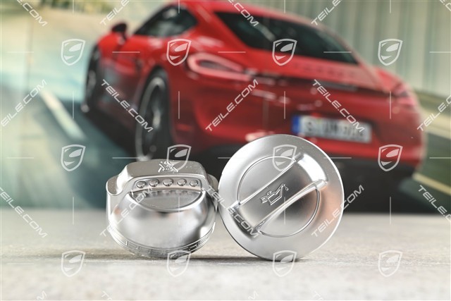 Oil filler cap and Filler cap for coolant tank, Aluminium look