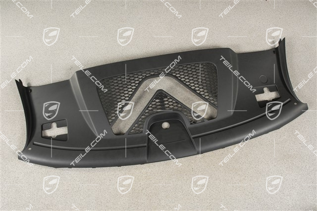 Hood lock trim / cover, black, 3,0L Turbo/ 3,6L Turbo