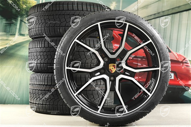 21" koła zimowe RS Spyder Design, komplet, felgi 9,5J x 21 ET60 + 11,5J x 21 ET66 + opony zimowe Continental WinterContact TS 860 S 265/35 R21 + 305/30 R21, czarny wysoki połysk