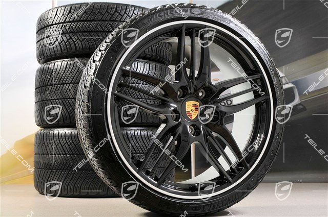 20" Komplet kół zimowych SportDesign Black Exclusive, felgi 8,5J x 20 ET51 + 11J x 20 ET52 + opony zimowe 245/35 ZR20 + 295/30 ZR20, bez czujników ciś