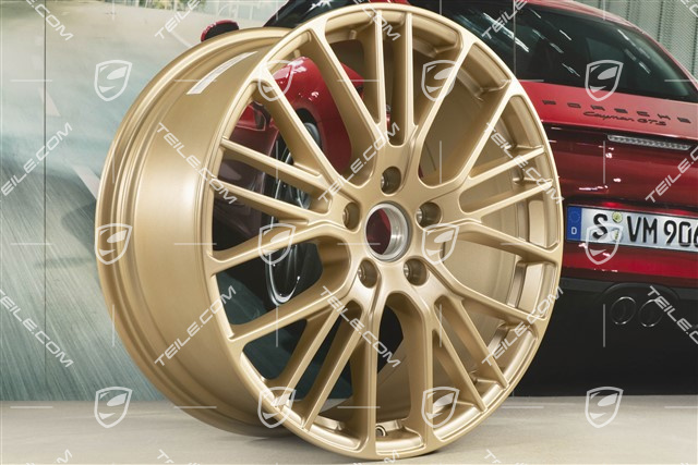 21" Felgensatz Panamera Exclusive Design Sport, 9,5J x 21 ET71 + 11,5J x 21 ET69, Aurum Seidenmatt