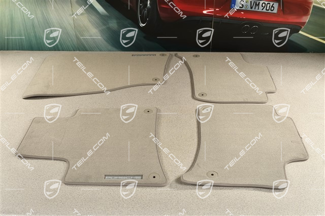 Fußmatten / Fussmattensatz, Velours, 4-Teilig, Platingrau