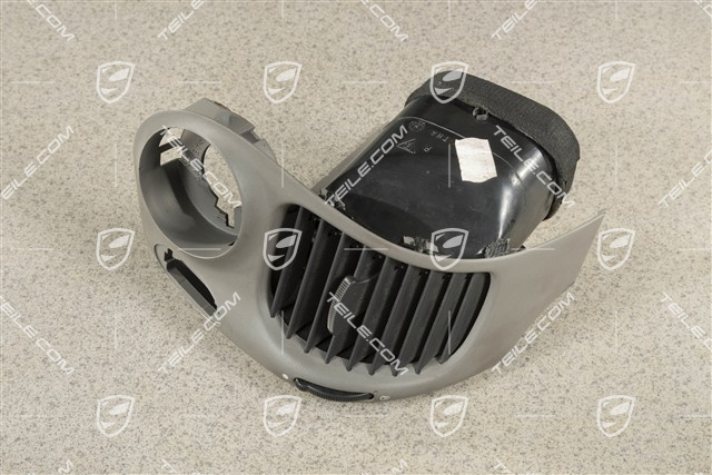 Dashboard side vent / defroster trim / cover, Graphite grey, R