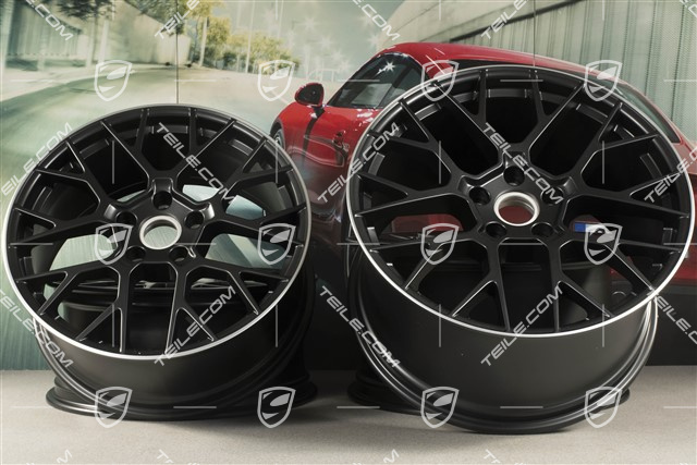 20+21" Komplet felg RS Spyder, felgi: przednie 8,5J x 20 ET53 + tylne 11,5J x 21 ET67, czarny satynowy półmat