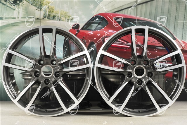 20" Cayenne Sport Felgensatz, 10,5J x 20 ET55 + 9J x 20 ET50, Titan