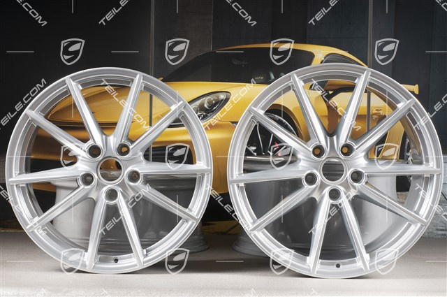 20"+21" wheel rim set Carrera S, 8,5J x 20 ET53 + 11J x 21 ET66, brilliant chrome