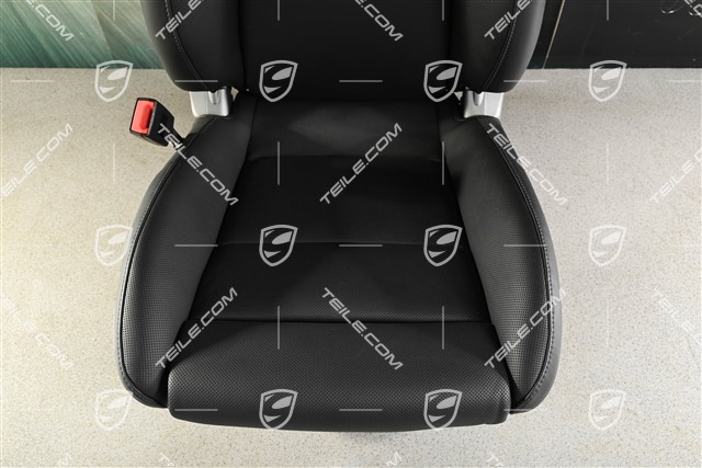 Fotel sportowy, regulowany el., 18-way, podgrzewanie, lędźwia, wentylacja, skóra, czarny, L