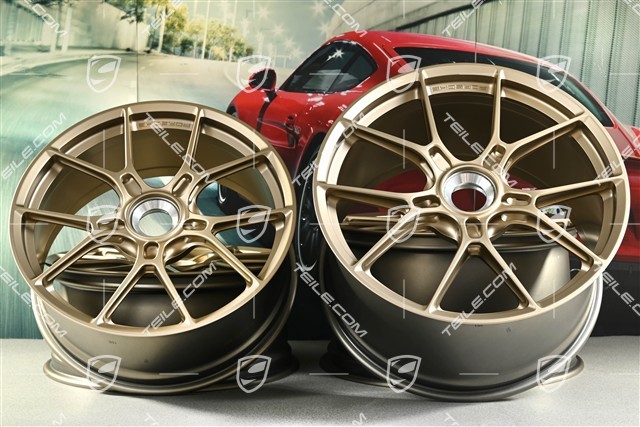 20+21" Carrera GTS lightweight alloy wheel rim set, wheels 8.5J x 20 ET50 + 11.5J x 21 ET79, in Neodyme