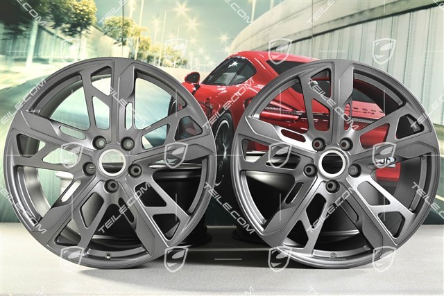 21" Felgensatz Cross Turismo Design, 9,5J x 21 ET60 + 11,5J x 21 ET66, Vesuvgrau