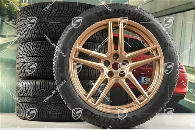 20" "Macan Turbo" Winterräder Satz, Felgen 9J x 20 ET26 + 10J x 20 ET19 + Michelin Latitude Alpin 5 Winterreifen 265/45 R20 + 295/40 R20, neodyme, mit RDK-Sensoren