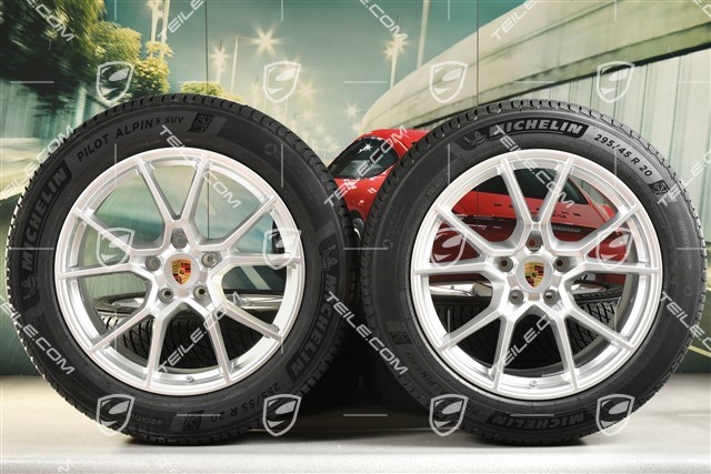 20" Cayenne S COUPE Winterräder Satz, Felgen 9J x 20 ET50 + 10,5J x 20 ET55 + NEUE Michelin Pilot Alpin 5 SUV Winterreifen 255/55 R20 + 295/45 R20, mit RDK-Sensoren