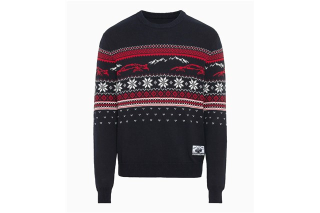 Sweter z dzianiny – Christmas / Boże Narodzenie, granatowy, rozmiar M