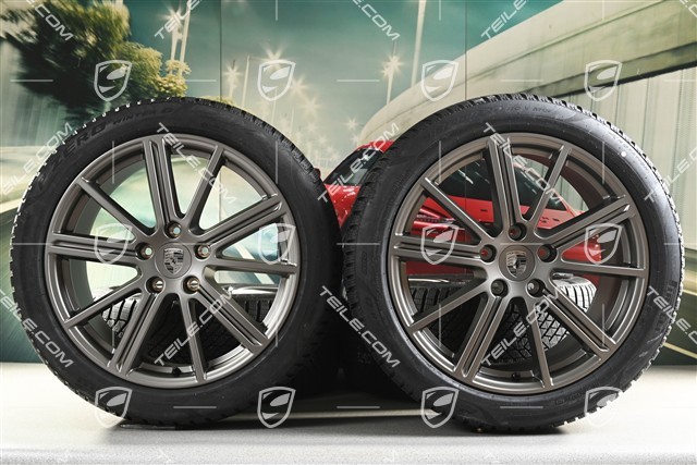20" Panamera Turbo Koła zimowe, komplet, felgi 9,5J x 20 ET71 + 10,5J x 20 ET71 + NOWE opony zimowe Pirelli 275/40 R20 + 315/35 R20, Turbonit