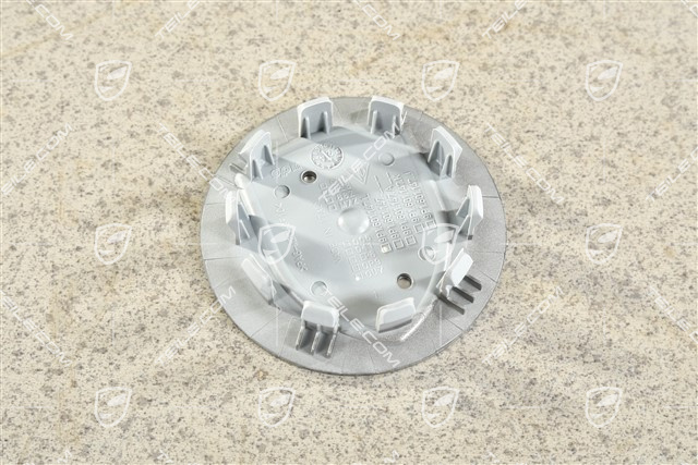 Radzierdeckel, konkav, Wappen in Rhodium, platinsilber