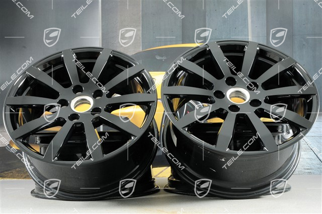 19" komplet felg Cayenne S, 8,5J x 19 ET47 + 9,5J x 19 ET54, czarny wysoki połysk