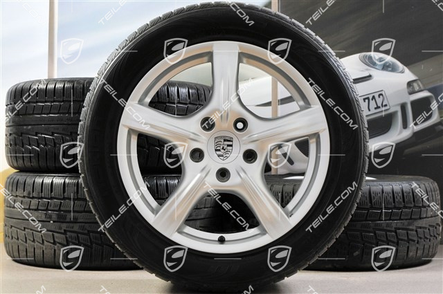 18" Panamera Winterräder Satz, 8J x 18 ET 59 + 9J x 18 ET 53 + NEUE Nokian Winterreifen 245/50 R18 + 275/45 R18, DOT/Bj. 2013