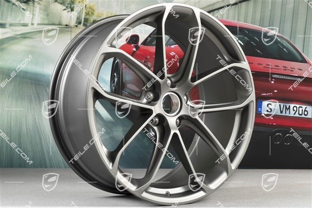22" Felgensatz GT, 10J x 22 ET48 + 11,5J x 22 ET52, Platinum-Seidenmatt