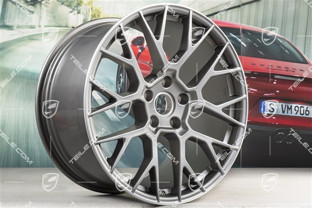 20+21-inch wheel rim set RS Spyder, rims: front 8,5J x 20 ET50 + rear 11,J x 21 ET67, platinum satin matt