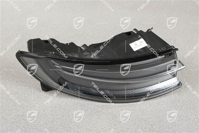 LED Rückleuchten/Heckleuchten, inkl. Leuchtenband, abgedunkelt/schwarz, Satz: links+rechts+mitte, mit „PORSCHE" Schriftzug in Schwarz