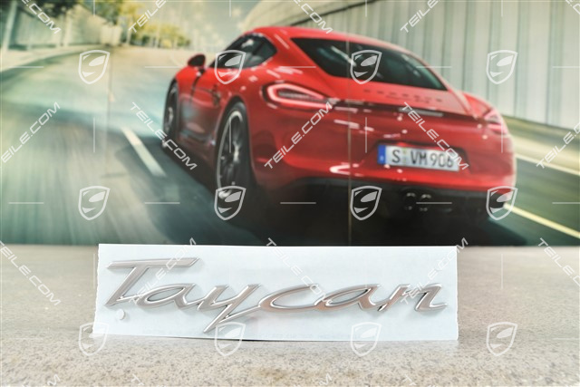 Abzeichen / Emblem Aufkleber TAYCAN Lichtsilber-Metallic
