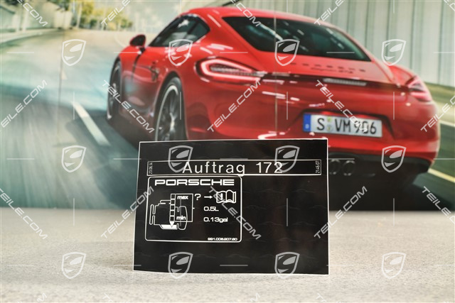 GT3 / GT3RS, Klebeschild / Hinweiss, Ölstand