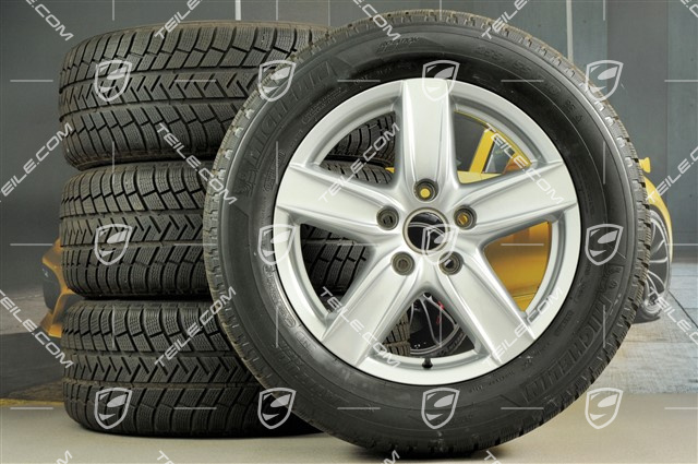 18" Koła zimowe Cayenne S III, felgi 8 J x 18 ET 53 + NOWE opony zimowe Michelin 255/55 R 18 109V XL M+S, bez czujników ciśnienia RDK