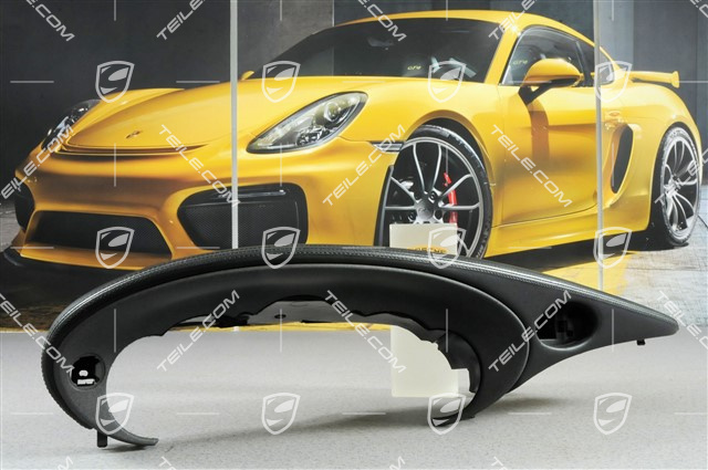 Dashboard trim / Instrument cluster cover, Leather, Black