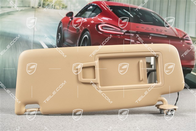 Sonnenblende, mit Spiegel und Leuchte, Luxorbeige, L