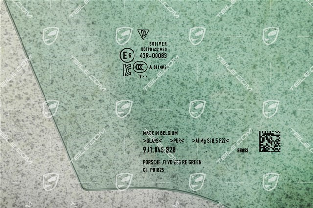 Szyba boczna drzwi przednich, zielona, R