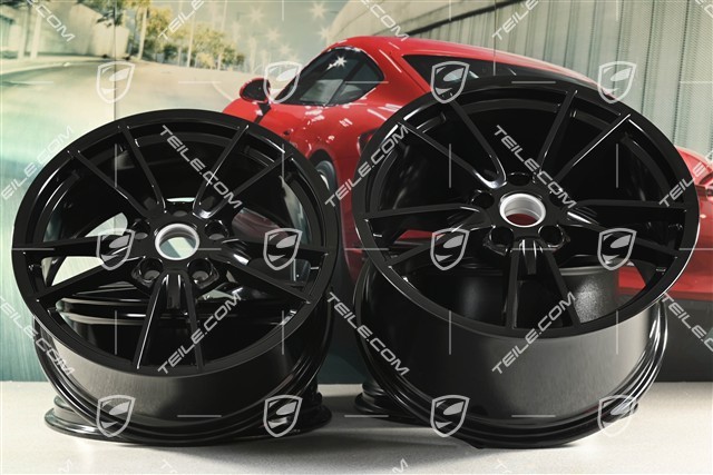 19+20" Felgensatz Carrera, Felgen: vorne 8,5J x 19 ET52 + hinten 11,5J x 20 ET67, schwarz hochglanz