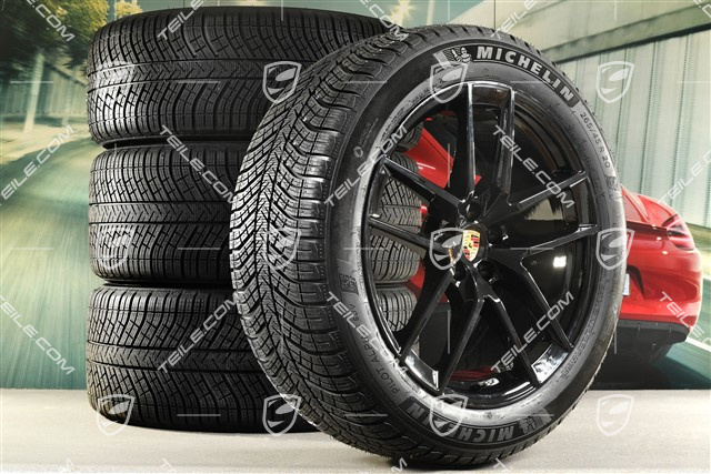 20-inch "Macan S" winter wheels set, rims 9J x 20 ET26 + 10J x 20 ET19, Michelin winter tyres 265/45 R 20 + 295/40 R 20, black high gloss, with TPMS
