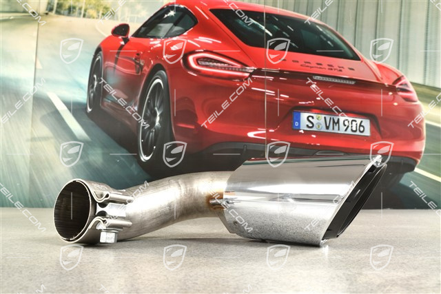 Końcówka sportowego układu wydechowego, chromowana, R