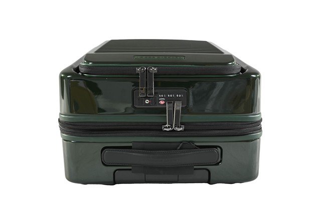 Porsche Roadster Hardcase Trolley M, mit Fronttasche, Bordgepäck-Größe: 38 x 55 x 23/27 cm, OAKGREEN Metallic