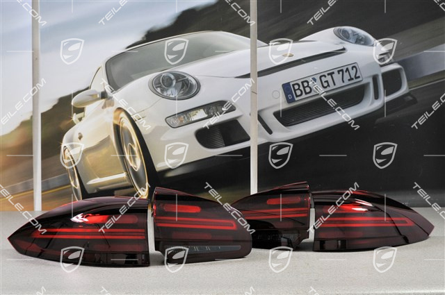 Rear light set, black-red (4 pcs), facelift 2014->
