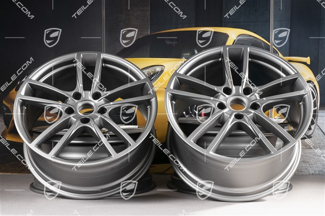 20" Cayenne Sport Felgensatz, 10,5J x 20 ET64 + 9J x 20 ET50, Platinum-Seidenmatt