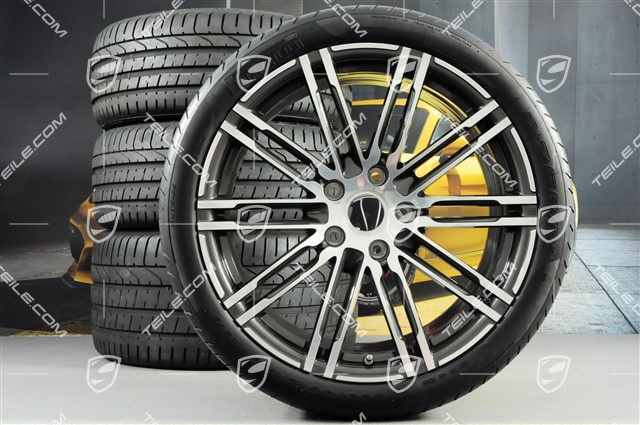 20" koła letnie komplet 911 Turbo III, felgi 8,5J x 20 ET51 + 11J x 20 ET52 + NOWE opony letnie Pirelli 245/35 ZR20 + 305/30 ZR20, z czujnikami ciśnienia