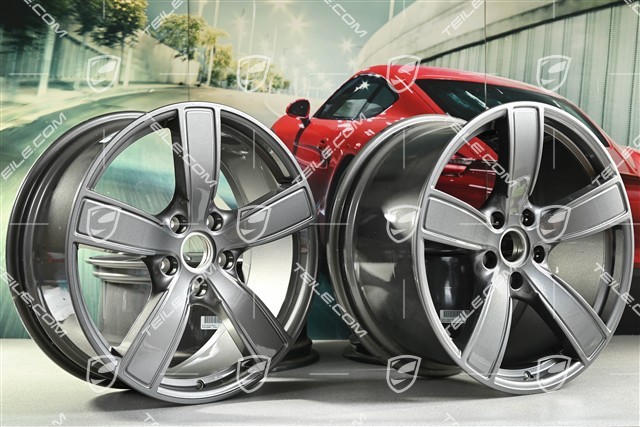 20-inch wheel rim set Carrera Sport, 8,5J x 20 ET57 + 10,5J x 20 ET51, titanium dark